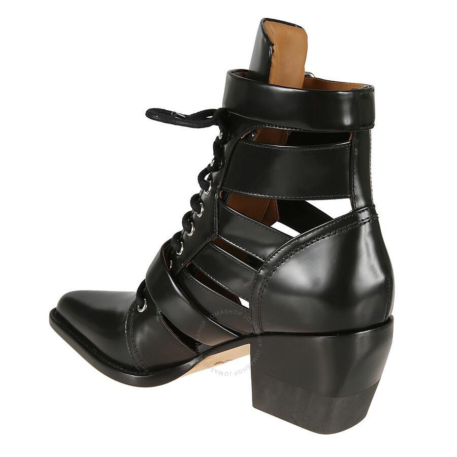 Chloe Ladies Black Rylee Boots In Shiny Calfskin Product Image