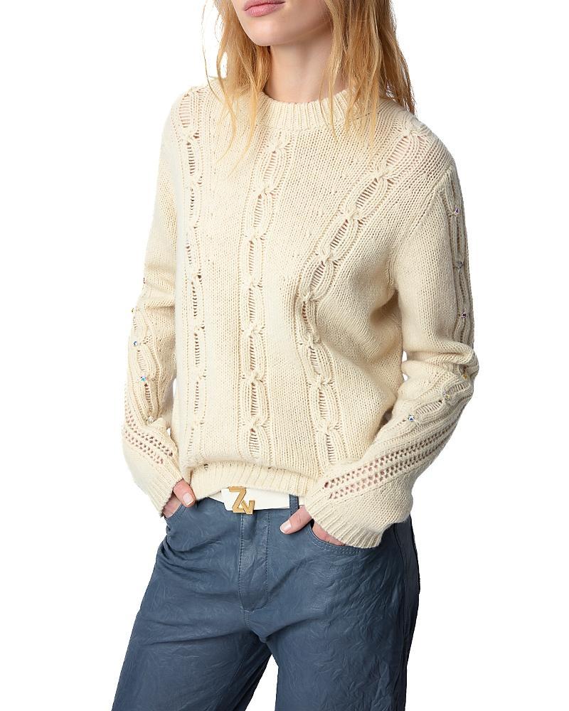 Womens Morley Cable-Knit Merino Wool Sweater product image