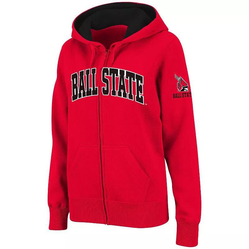 Womens Stadium Athletic Cardinal Ball State Cardinals Arched Name Full-Zip Hoodie Product Image