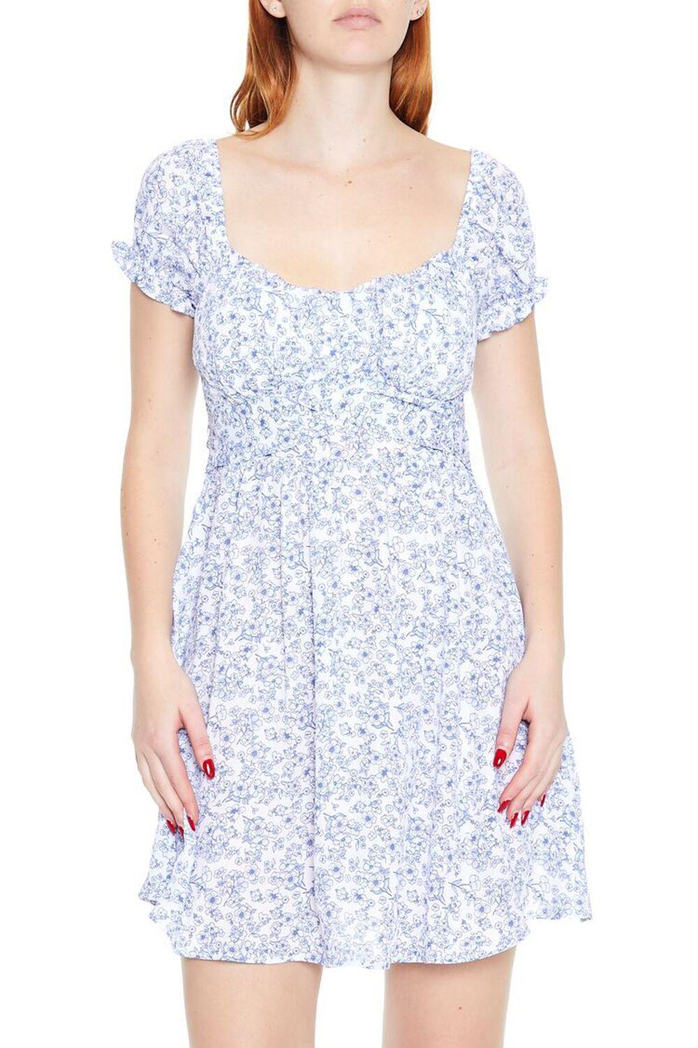 Ditsy Floral Tie-Back Mini Dress | Forever 21 Product Image