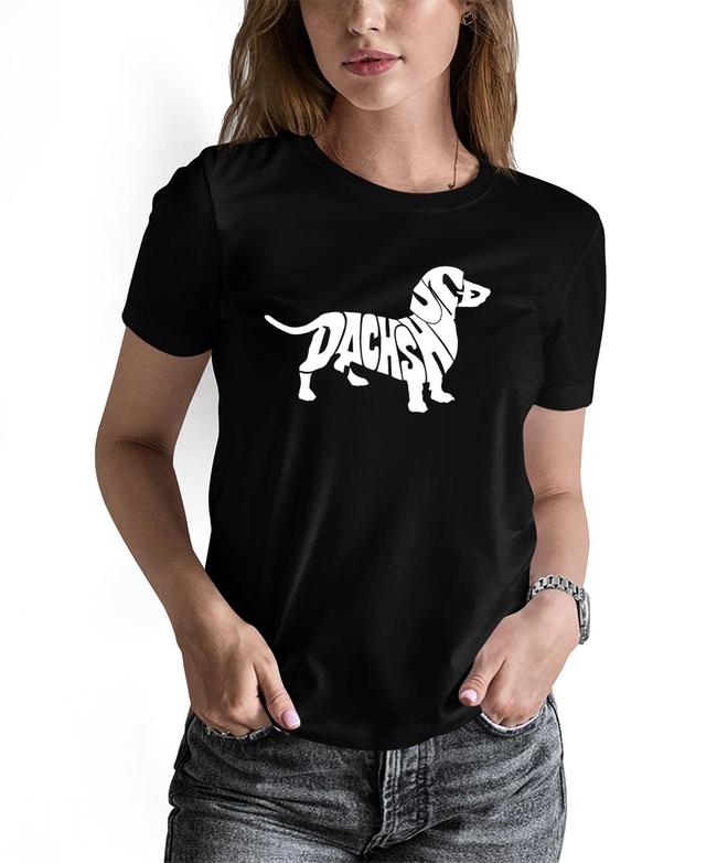 La Pop Art Womens Word Art Dachshund Short Sleeve T-shirt Product Image