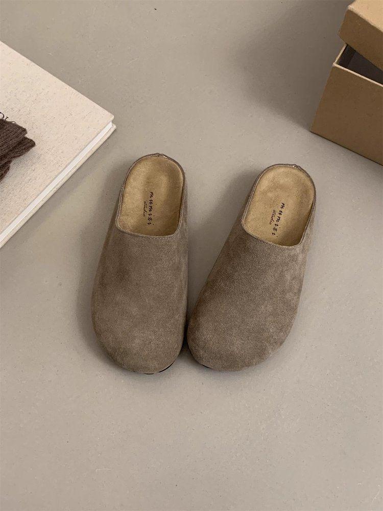 Plain Faux Suede Mules Product Image