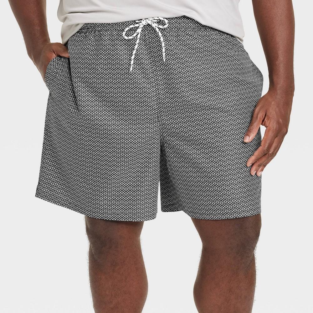 Mens Big & Tall 7 Regular Fit Swim Shorts - Goodfellow & Co Black 3XL Product Image