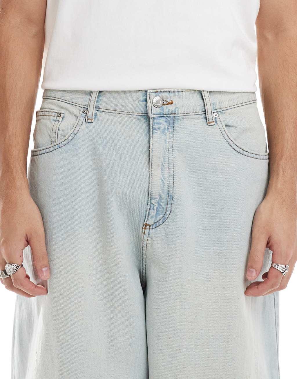 ASOS DESIGN oversized balloon jeans in light wash Product Image