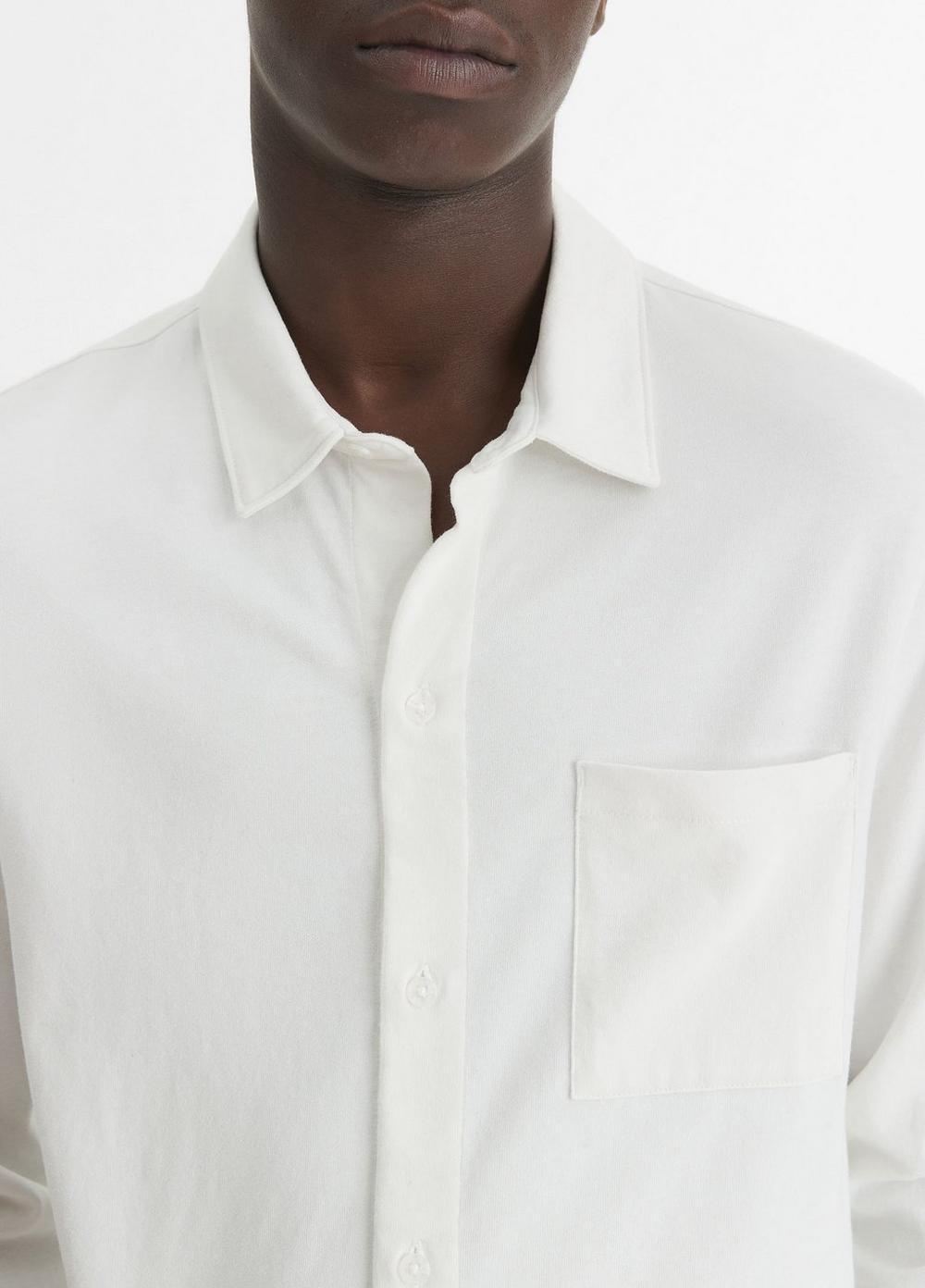 Sueded Cotton Jersey Button-Front Shirt Product Image