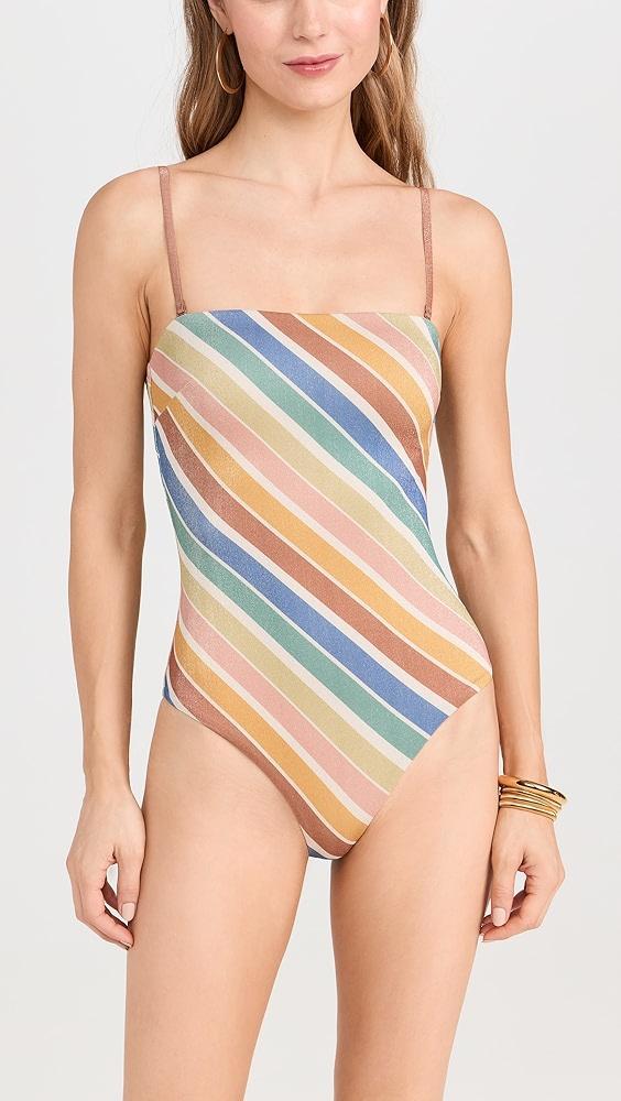 Zimmermann Everley Metallic Stripe 1 Piece | Shopbop Product Image