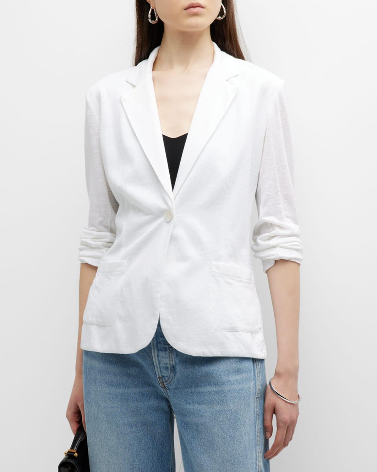 Womens Stretch Linen Blazer Product Image