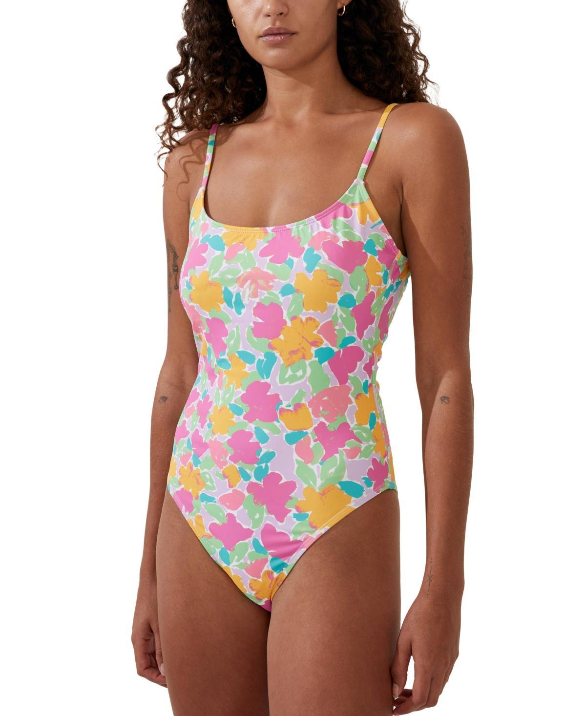 Cotton On Womens Floral-Print Cheeky One-Piece Swimsuit Product Image