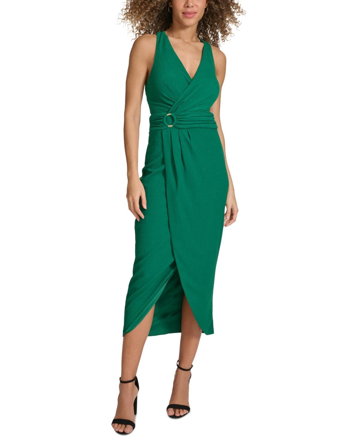 Siena Womens Faux-Wrap Midi Dress Product Image