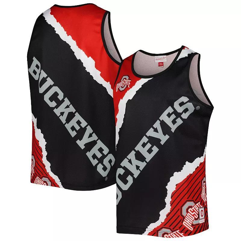 Mens Mitchell & Ness /Scarlet Ohio State Buckeyes Jumbotron 2.0 Sublimated Tank Top Product Image