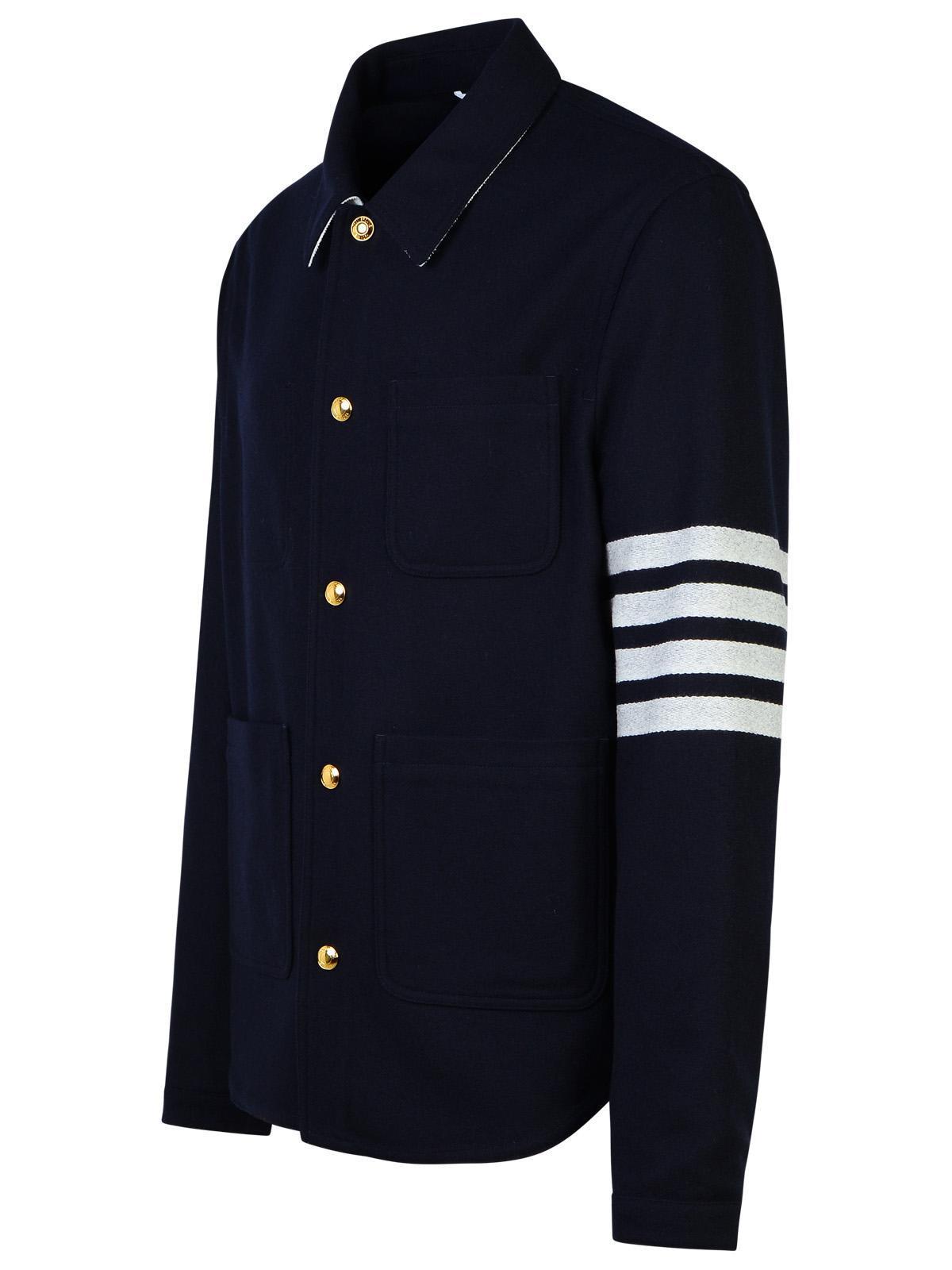 Men's Utility Patch Wool Chore Jacket In Blue Product Image