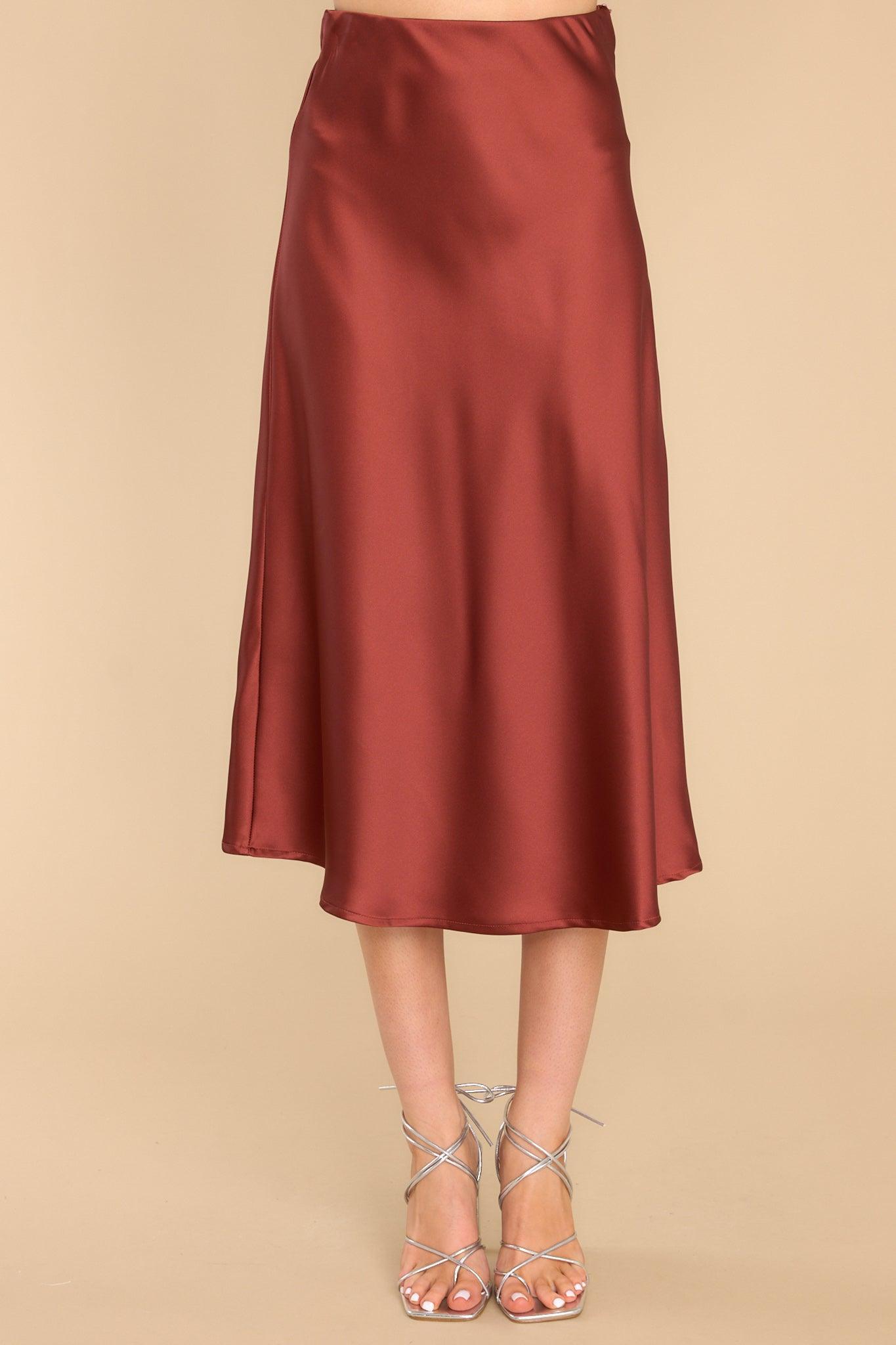 Strings Attached Copper Midi Skirt Red Product Image