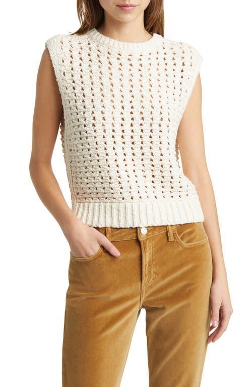 Womens Cotton Crochet Sleeveless Sweater Product Image