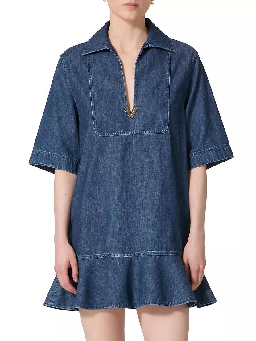 Chambray Denim Short Dress Product Image