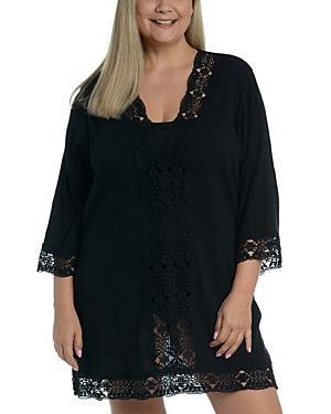 La Blanca Women's Plus Size V-Neck Tunic Swim Cover Up, White, 2X Product Image