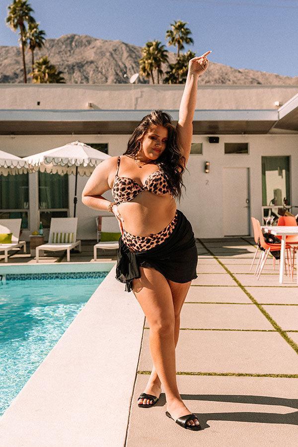 Just A Dip Leopard Bikini Top Curves Product Image