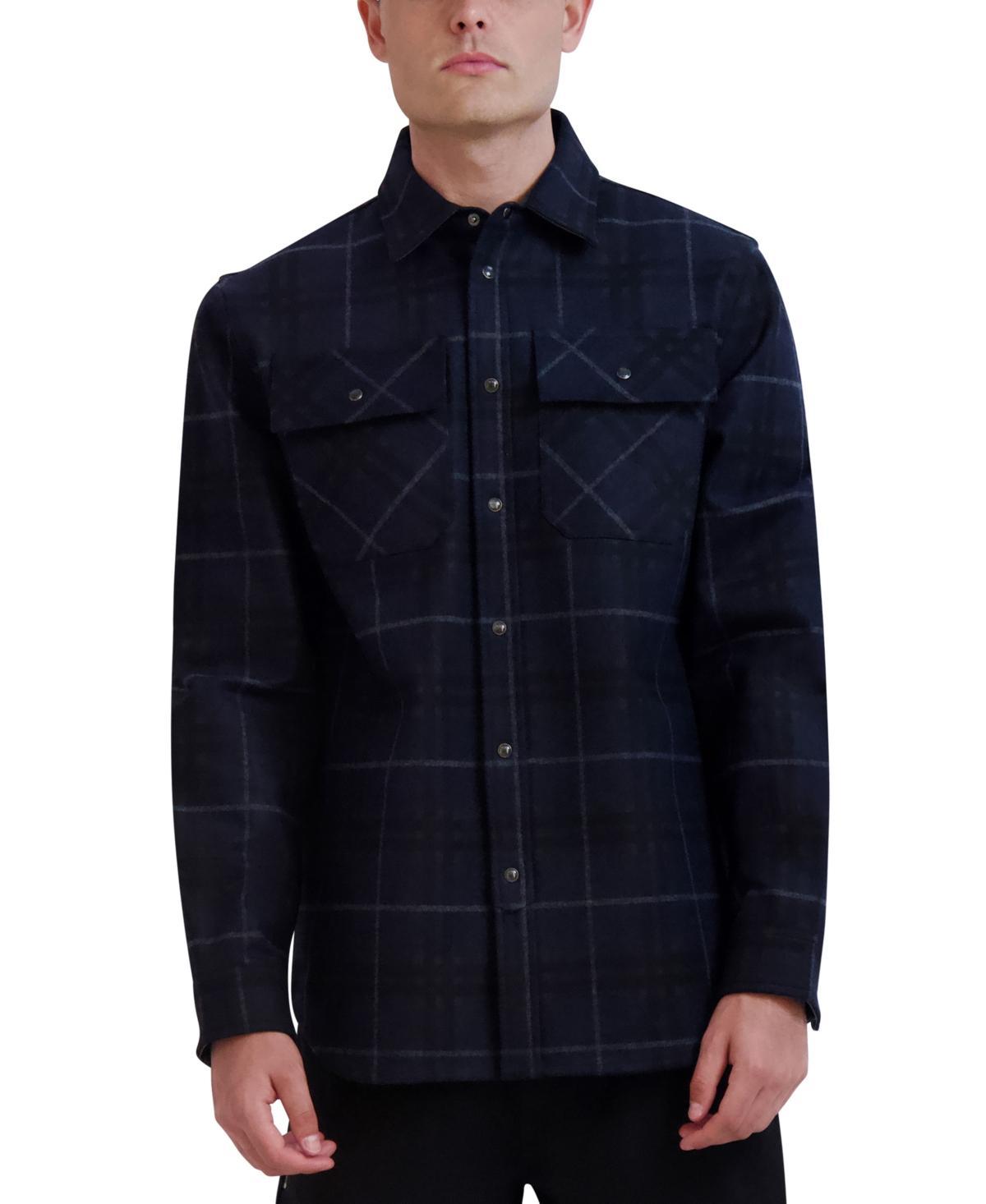 Karl Lagerfeld Paris Mens Windowpane Plaid Shirt Jacket Product Image