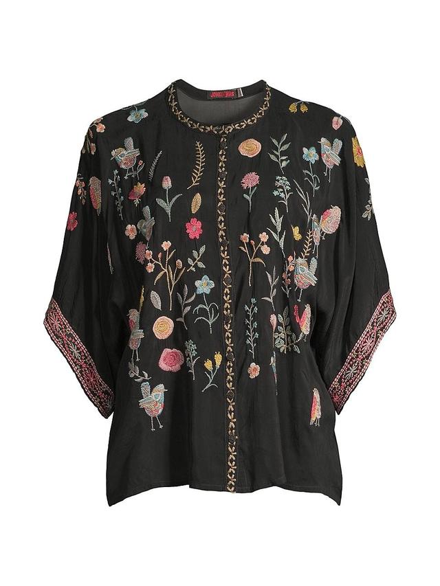 Womens Roylane Floral Crewneck Blouse Product Image