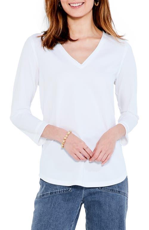 NIC  ZOE Perfect Knit V-Neck 34 Sleeve Tee Shirt Product Image