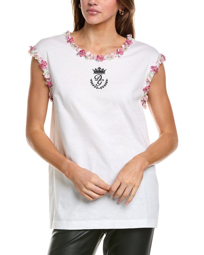 DOLCE & GABBANA Woman T-shirt White Size 4 Cotton Product Image