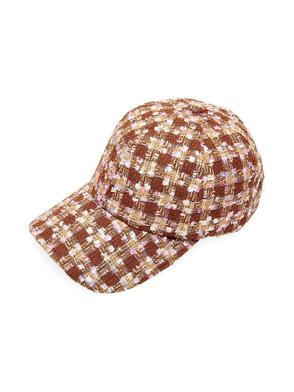 Womens Boucle Check Baseball Cap Product Image