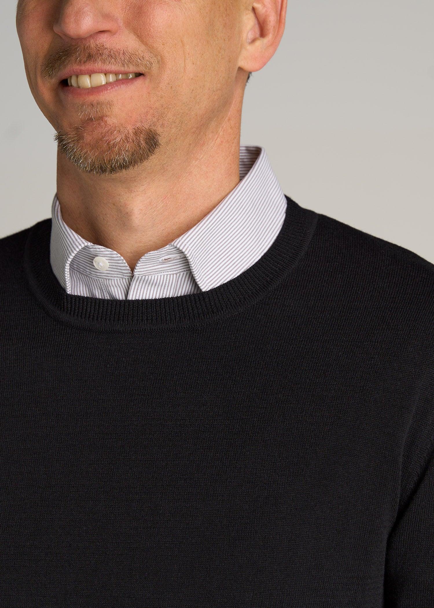 Everyday Crewneck Tall Men's Sweater in Black Male Product Image