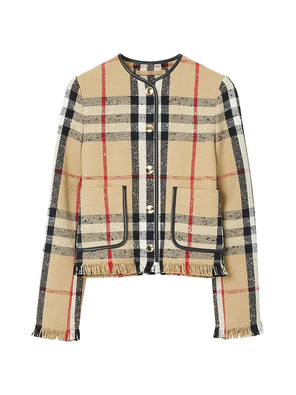 Womens Upney Check Cotton-Blend Jacket Product Image