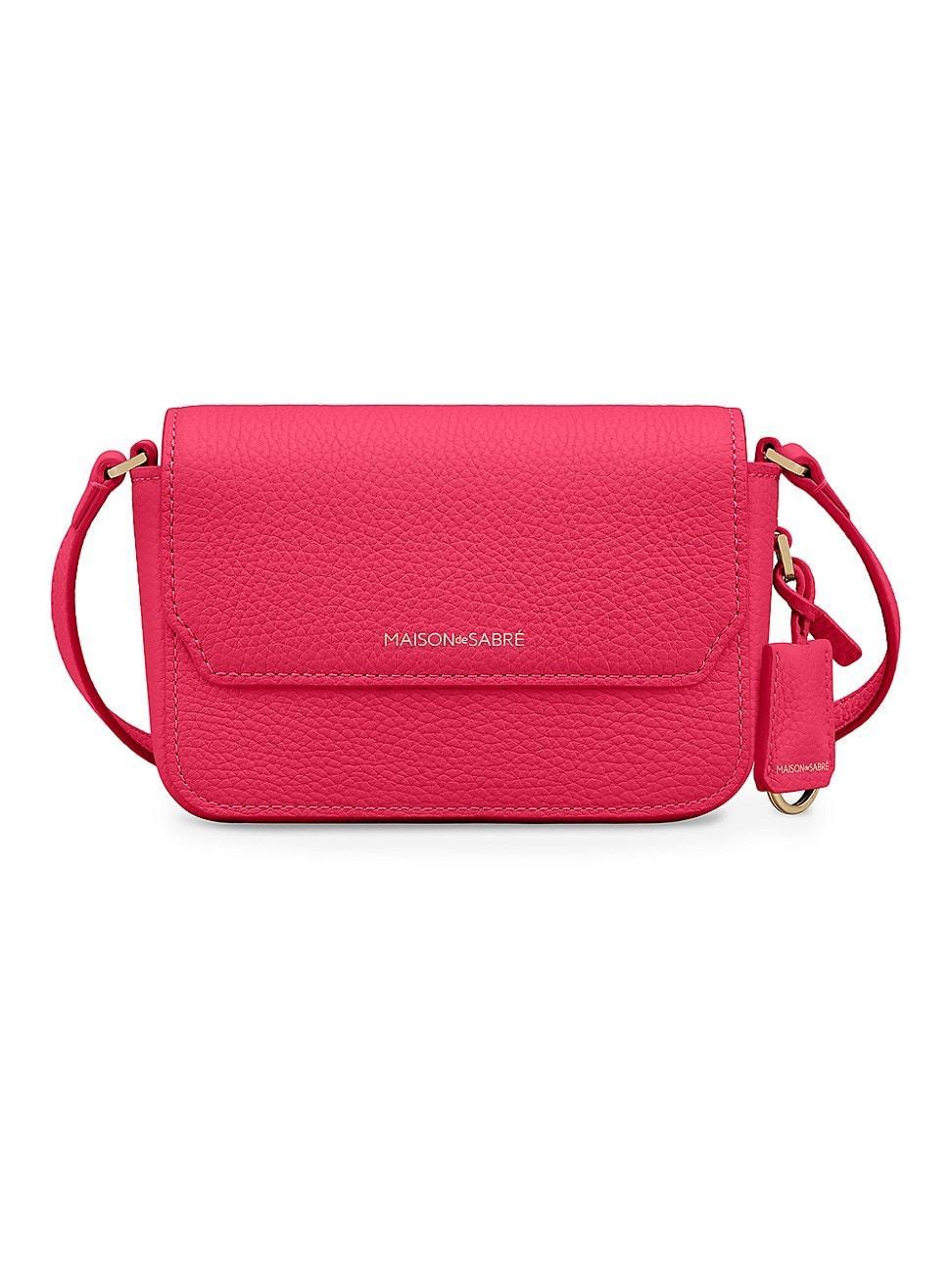 Womens Micro Leather Flap Bag Product Image