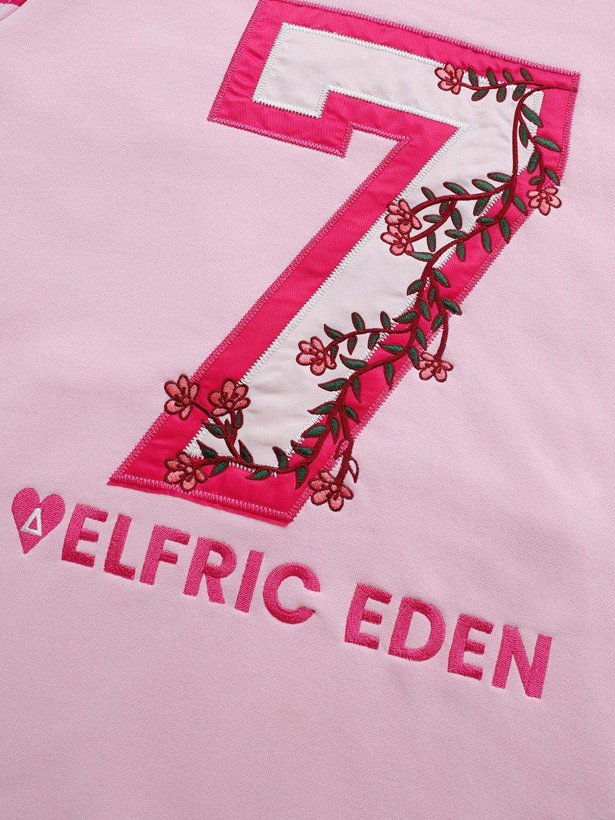 Aelfric Eden Flower Number Embroidery Hoodie Product Image