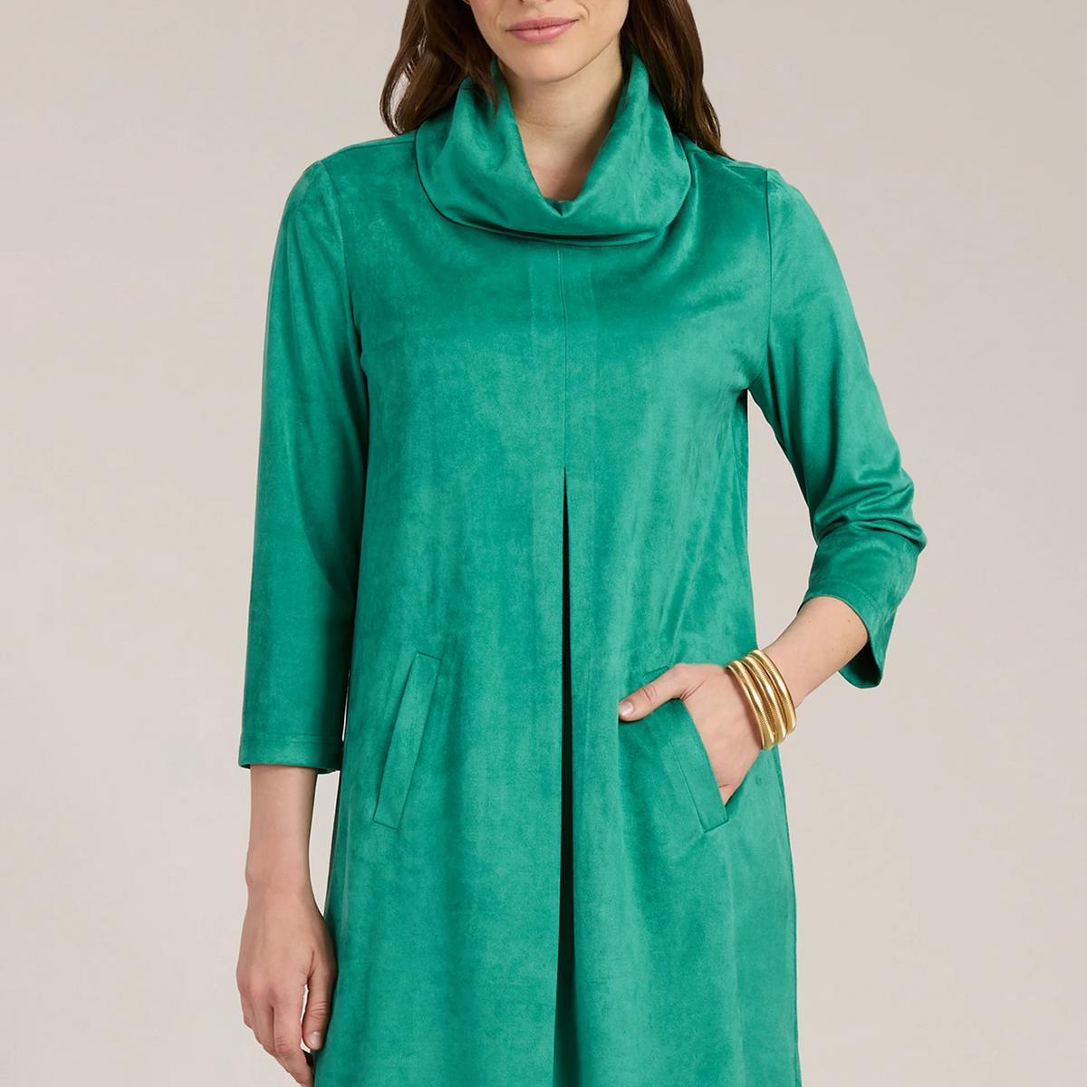 Kim Cowl Faux Suede Dress Product Image