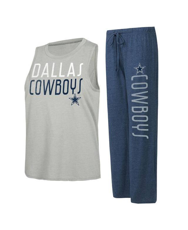 Womens Concepts Sport Navy Distressed Dallas Cowboys Muscle Tank Top and Pants Lounge Set - Navy Product Image