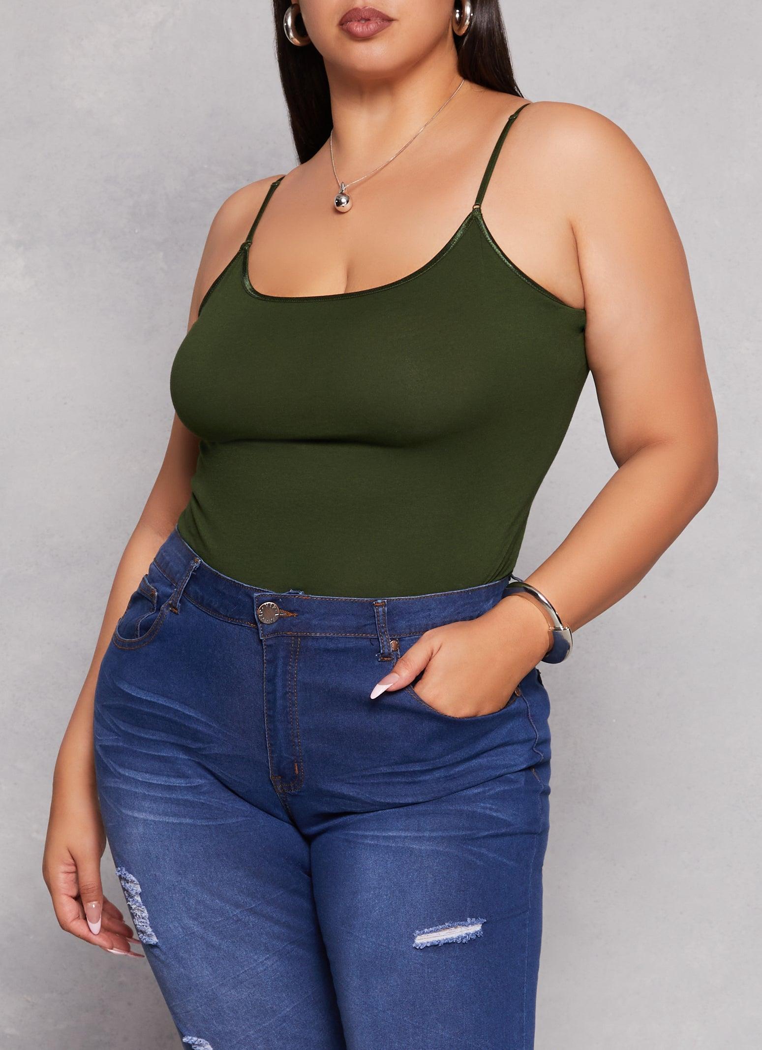 Womens Plus Size Solid Scoop Neck Cami Product Image