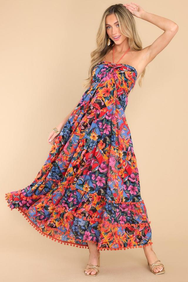 Alluring Dream Black Floral Print Maxi Dress Product Image