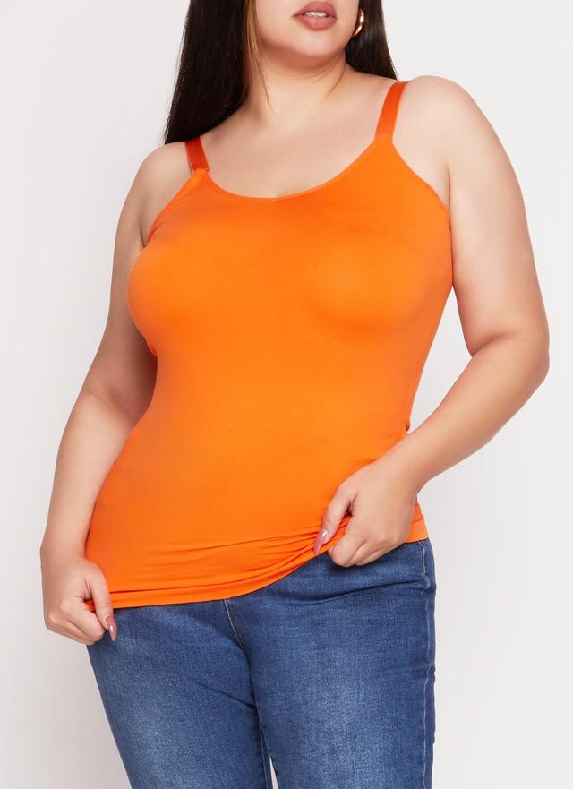 Womens Plus Size Rib Knit Seamless Tank Top Product Image