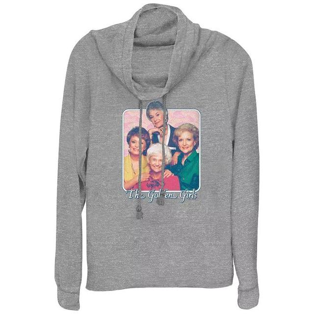 Womens The Golden Girls Classic Portrait Cowlneck Graphic Lightweight Long Sleeve Gray Grey Product Image