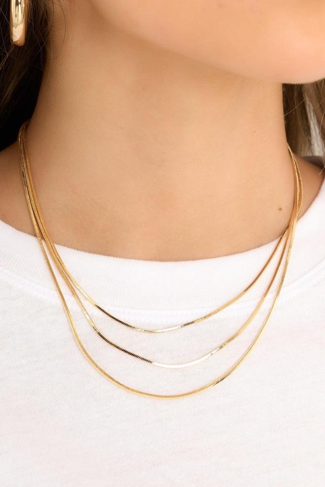 On My Mind Gold Layered Necklace Product Image