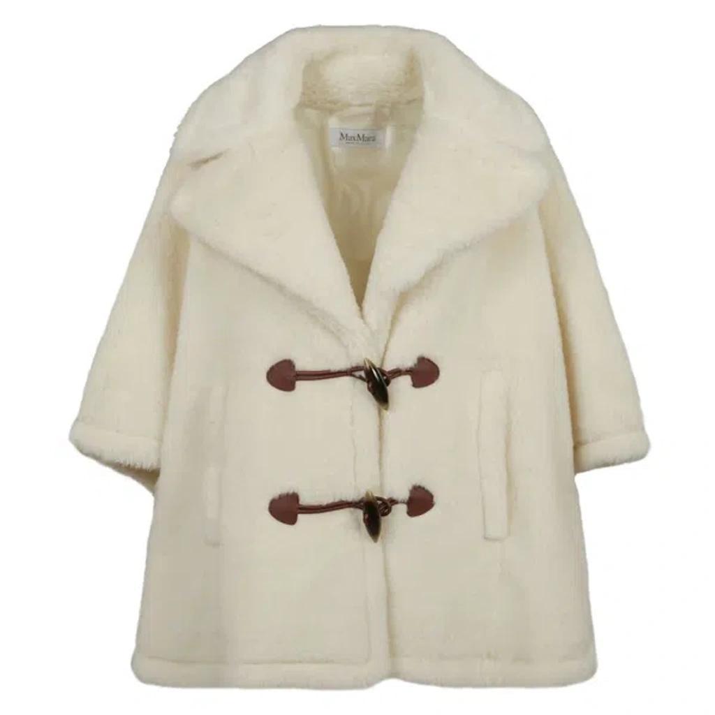 MAX MARA George Teddy Cape Coat In White Product Image