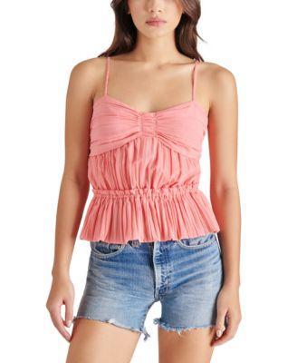 Women's Solange Pleated Smocked-Back Peplum Top Product Image