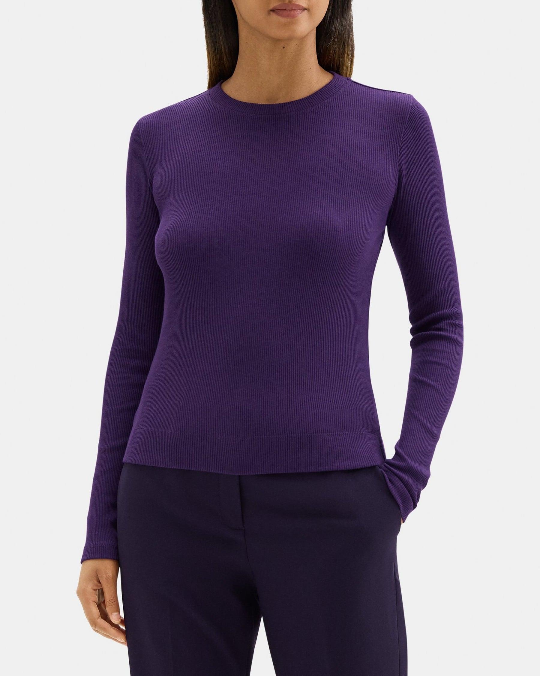 Long-Sleeve Tiny Tee in Ribbed Modal Cotton Product Image