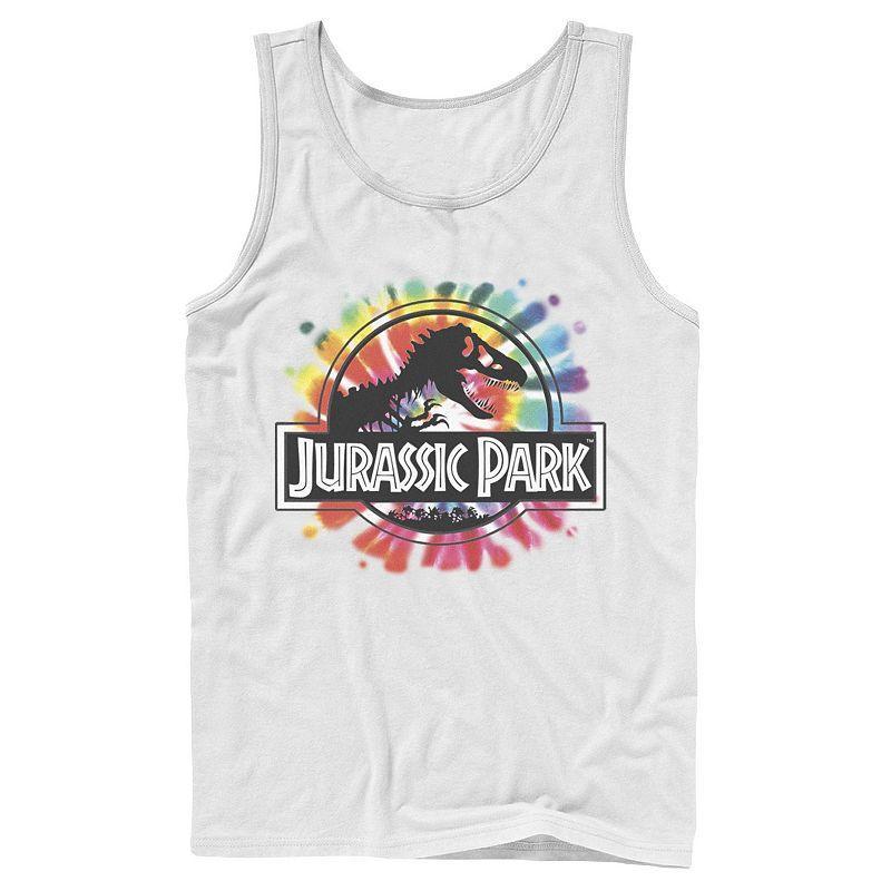 Mens Jurassic Park Classic Logo Tie Dye Graphic Tank Top Product Image