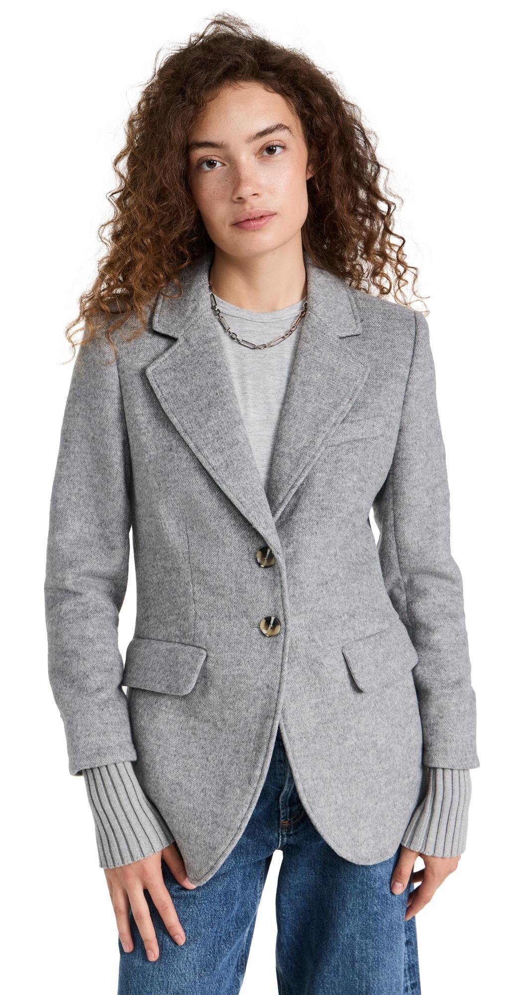 Womens City Rib-Knit Cuff Blazer Product Image