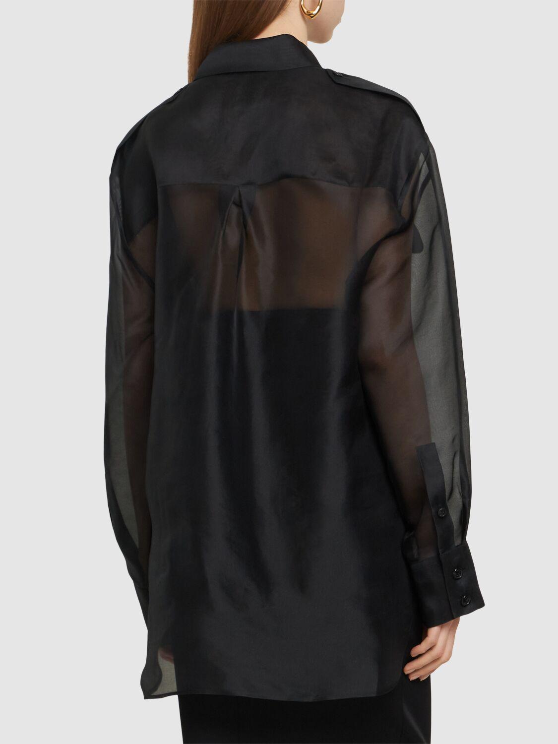 KHAITE Missa Silk Organza Shirt In Black Product Image