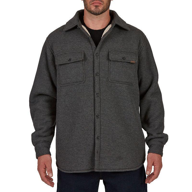 Mens Smiths Workwear Sherpa-Lined Heather Thermal Shirt Jacket Heather Grey Product Image