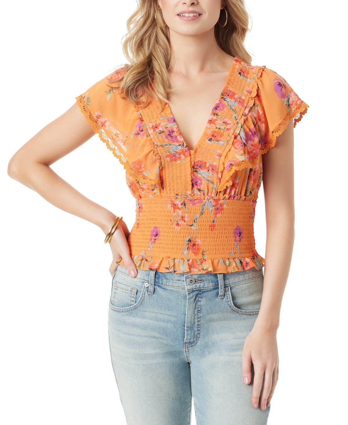 Women's Liliana Floral-Print Smocked Top Product Image