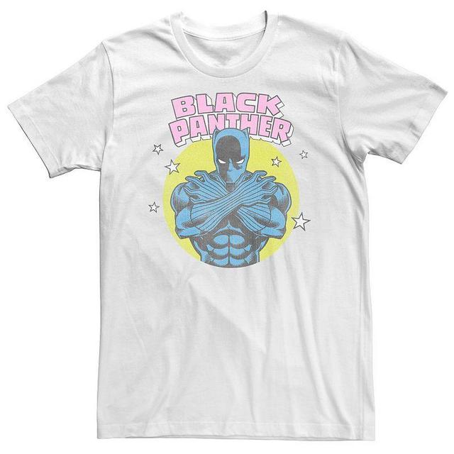 Big & Tall Black Panther Vintage Comic Badge Tee, Mens, Size: Large Tall, White Product Image