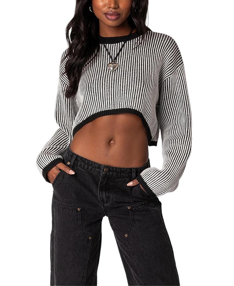 Edikted Gwenyth Textured Cropped Sweater Product Image