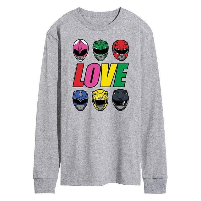 Mens Power Rangers Love Rainbow Long Sleeve Graphic Tee Product Image