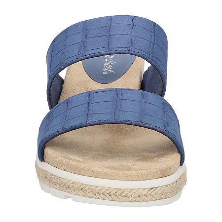 Easy Street Maryann Womens Wedge Sandals Blue Product Image