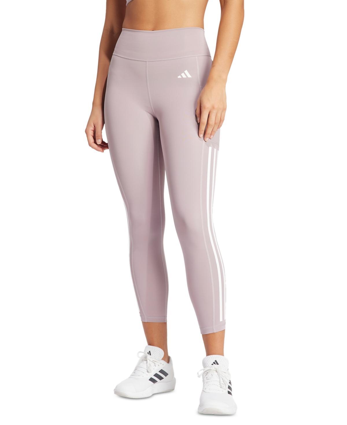 adidas Womens Optime Moisture-Wicking 3-Stripe 7/8 Leggings Product Image