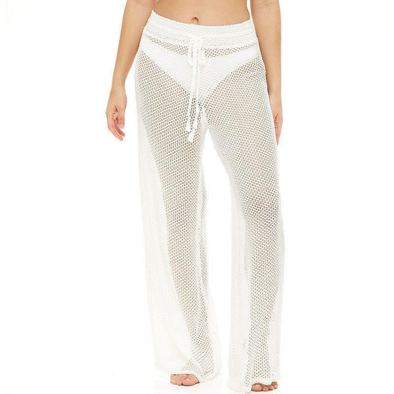 Womens Jordan Taylor Tassel-Trim Swim Cover-Up Pants Product Image